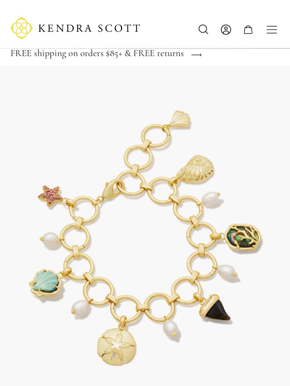 New with tags Kendra Scott Gold Charm Bracelet